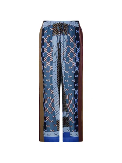 Mapoesie Max Pollen Abstract-print Trousers In Blue