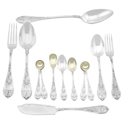 Pre-owned Mappin Brothers Victorian Sterling Silver Flatware Set By