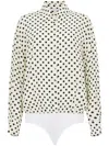 Mar De Margaritas Body Shirt With Black Polka Dots In White