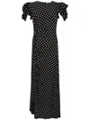 Mar De Margaritas Black Polka Dot Dress With Side Slit