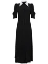 Mar De Margaritas Black Midi Dress With White Polka Dots In Black
