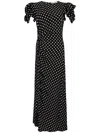 Mar De Margaritas Black Polka Dot Dress With Side Slit