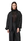 Mar De Margaritas Bomber Woman  Stripped In Black