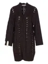 Mar De Margaritas Cable-knit Open-weave Cardigan In Black