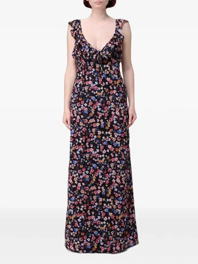 Mar De Margaritas Cecilia Floral-print Ruffled Maxi Dress In Multi