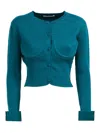 Mar De Margaritas Viscose Blend Cardigan With Wire In Blue