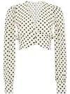 Mar De Margaritas White Top Shirt With Black Polka Dots In White