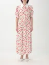 Mar De Margaritas White Viscose Dress In Cream