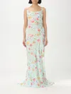 Mar De Margaritas Dress  Woman Color Green In Sky Blue