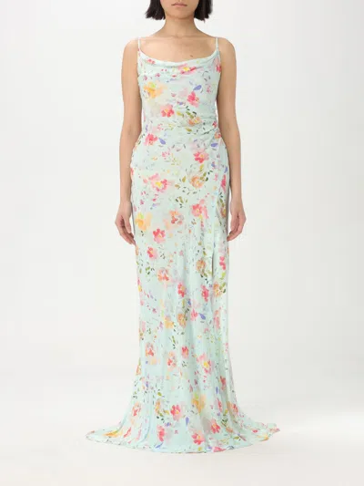 Mar De Margaritas Dress  Woman Color Green In Sky Blue