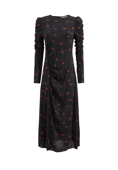 Mar De Margaritas Dress With Side Curling And Bottoncini  In Black