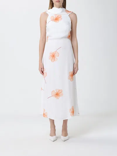 Mar De Margaritas Dress  Woman Color Peach In White