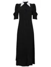 Mar De Margaritas Black Midi Dress With White Polka Dots In Black