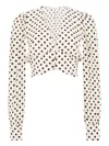 Mar De Margaritas White Top Shirt With Black Polka Dots In Multi