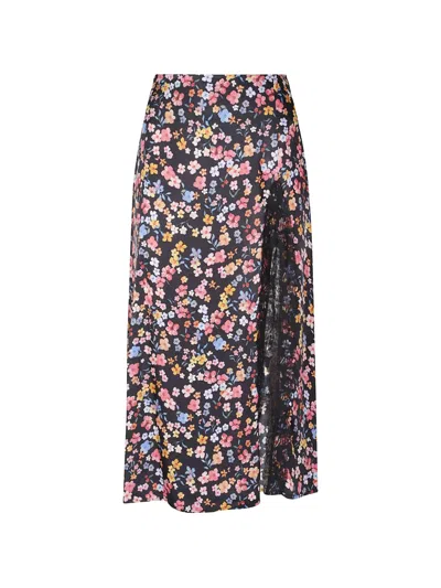 Mar De Margaritas Floral Lace Midi Skirt In Multi
