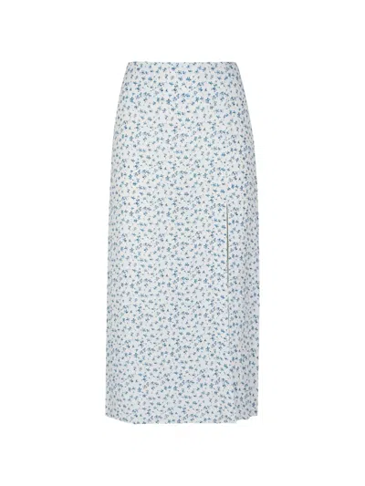 Mar De Margaritas Floral-pattern Slit Skirt In Multi