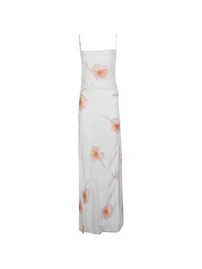 Mar De Margaritas Floral Print Slip Dress In White