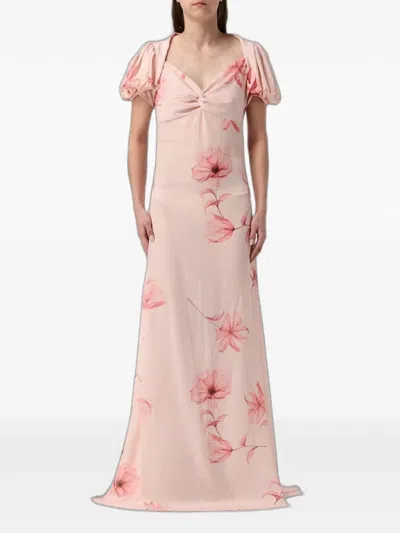 Mar De Margaritas Floral-print Puff-sleeve Maxi Dress In Multi