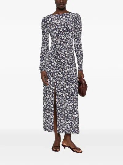 Mar De Margaritas Floral-print Ruched Midi Dress In Multi