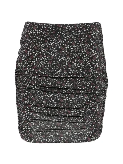 Mar De Margaritas Floral-print Ruched Mini Skirt In Multi