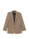 Mar De Margaritas Houndstooth-pattern Single-breasted Blazer In Brown
