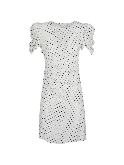 Mar De Margaritas Karin Ruffled Polka-dot Mini Dress In White