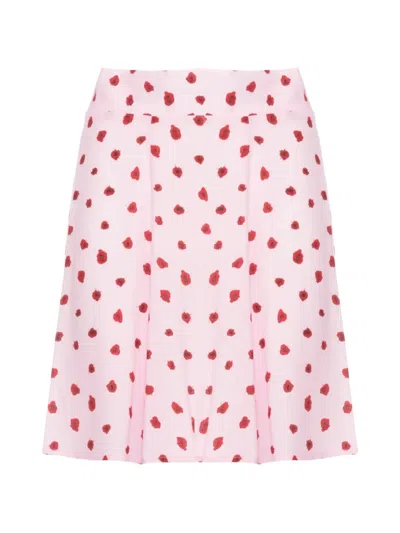 Mar De Margaritas Kate Floral-print Pleated Skirt In Pink