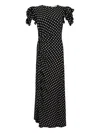 Mar De Margaritas Black Polka Dot Dress With Side Slit