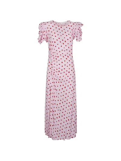 Mar De Margaritas Kristel Shirred-back Print Dress In Pink