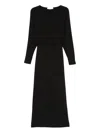 Mar De Margaritas Long-sleeve Maxi Dress In Black