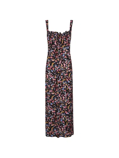 Mar De Margaritas Megan Tie-detail Floral Dress In Multi
