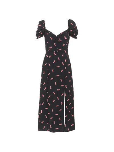 Mar De Margaritas Nikita Midi Dress In Black