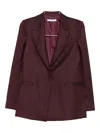 Mar De Margaritas Pinstripe-print Single-breasted Blazer In Red