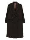 Mar De Margaritas Pinstriped Coat In Brown