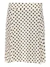 Mar De Margaritas Polka-dot Straight Skirt In White