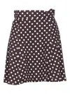 Mar De Margaritas Polka-dot Zip Skirt In Brown