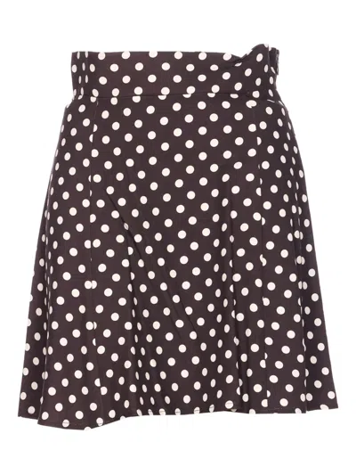 MAR DE MARGARITAS POLKA-DOT ZIP SKIRT
