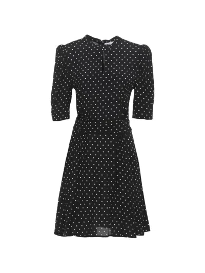 Mar De Margaritas Polka-dot Dress In Black