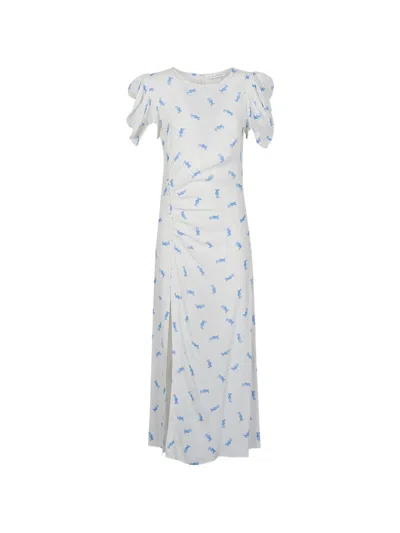Mar De Margaritas Puff-sleeve Printed Maxi Dress In White