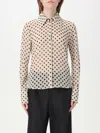 Mar De Margaritas Body Shirt With Black Polka Dots In Ecru