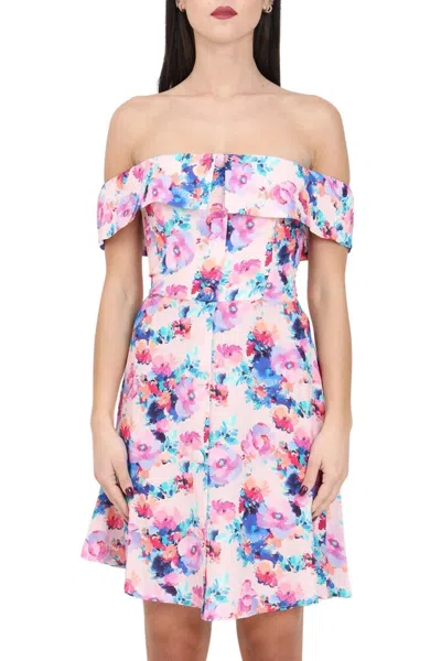 Mar De Margaritas Short Dress - Pink/sky Blue In Multi