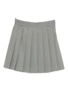 Mar De Margaritas Siena Pinstripe Pleated Skirt In Gray