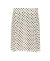 Mar De Margaritas Polka-dot Straight Skirt In White