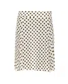 Mar De Margaritas Polka-dot Straight Skirt In White