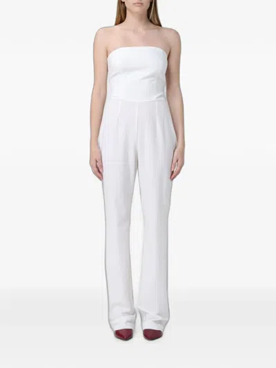 Mar De Margaritas Strapless Wide-leg Jumpsuit In White