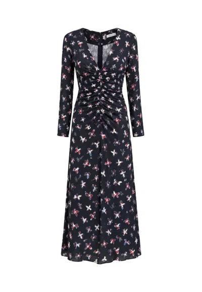 Mar De Margaritas Waisted Dress With Curling  In Black