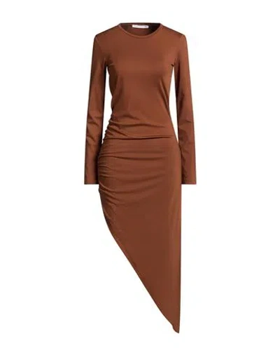 Mar De Margaritas Woman Maxi Dress Brown Size M Rayon, Polyamide, Elastane