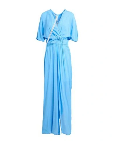 Mar De Margaritas Woman Maxi Dress Pastel Blue Size S Viscose