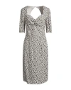 Mar De Margaritas Woman Midi Dress Light Grey Size L Polyester, Elastane In Gray