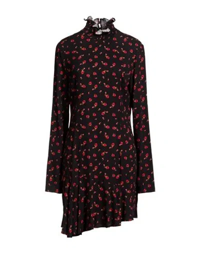 Mar De Margaritas Woman Mini Dress Black Size Xs Viscose In Yellow